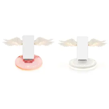 

Universal LED Qi Wireless Charge Dock 10W Angel Wings Fast Wireless Charger For Cellphone Pro X XR 8 Plus Mobile Phone
