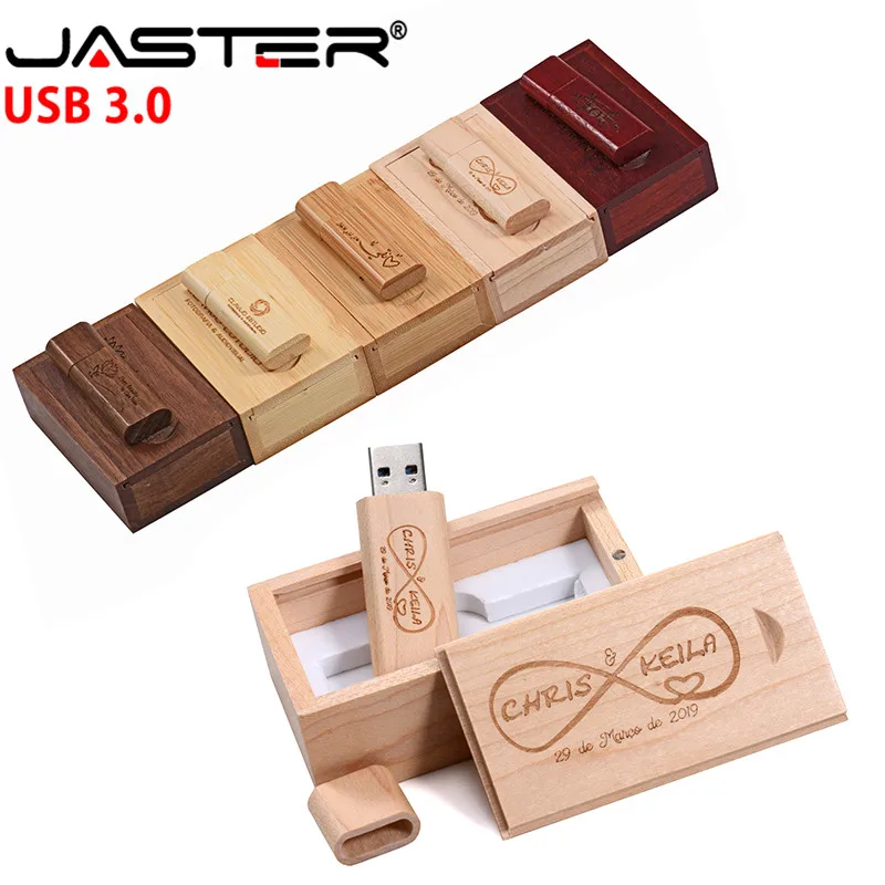 USB флеш накопитель JASTER деревянный с лазерной гравировкой 4/8/16/32/64 ГБ|USB