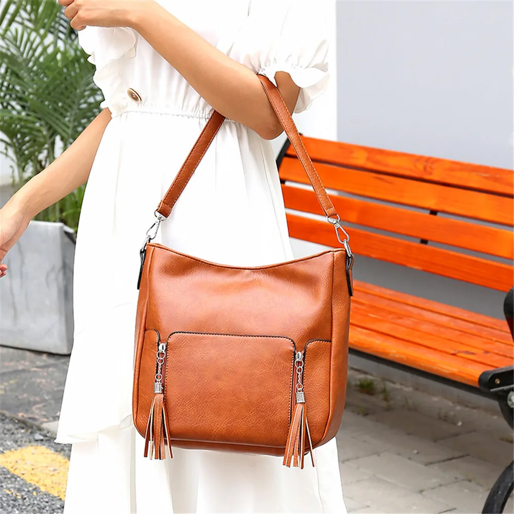 Высококачественные сумки через плечо для женщин, роскошные сумки для женщин, дизайнерская сумка с кисточками из искусственной кожи, женские сумки-мессенджеры