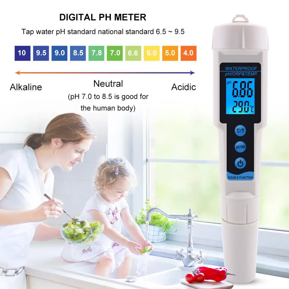 Yieryi новый бренд ORP 3569 метр 3 в 1 pH TEMP тестер с подсветкой многопараметрический