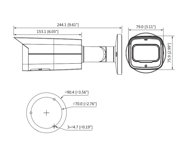  Dahua IP camera IPC-HFW5541T-AS-PV 5MP WDR IR Bullet AI Network Camera Starlight IR 60M Support POE