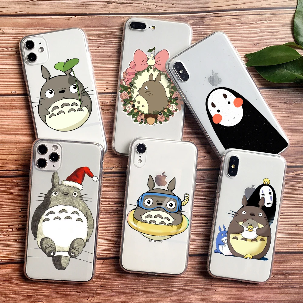 

PUNQZY Cute Totoro Spirited Away Anime Soft Phone Case For Huawei P30 P20 P10 P8 LITE P40 PRO MATE 20 LITE P40LITE Soft TPU Case