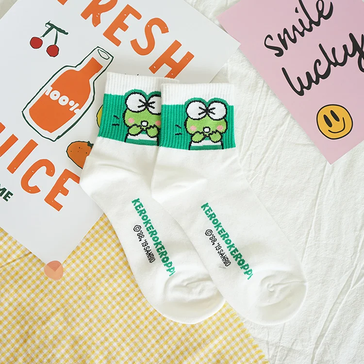 Носки с рисунком аниме Gudetama kerokerokeroppi Pom Purin Cinnamoroll babyCinnamoroll Корейские осенние женские хлопковые носки милые забавные