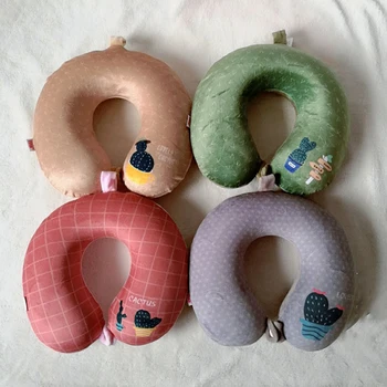 

U-shape Pillow Memory Foam Cartoon Neck Soft Slow Rebound Office Napping Travel Pillow Solid Cushion Sleep Support Pain Relief