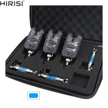 BIG DEAL ❤️ 3 Carp Fishing Bite Alarm and Swinger Set Water Resistant Blue LED Fishing Swingers Fish Bite Alarm - discount item 24% OFF Sports & Entertainment