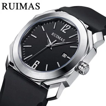 

RUIMAS Silicone Strap Men Watches TOP Luxury Quartz watch Fashion Creative Wrist Watch Waterproof Male Clock Relogio Masculino