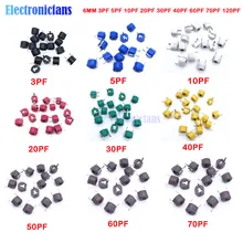 Diymore 10 шт./лот триммер переменной постоянной ёмкости, универсальный конденсатор Керамика 6 мм конденсатор с алюминиевой крышкой комплект 3PF 5PF 10PF 20PF 30PF 40PF 60PF 70PF 120PF для Arduino