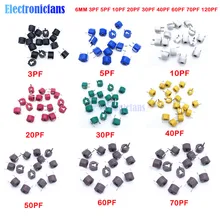 Diymore-condensador de cerámica de capacitancia Variable, Kit de condensador de 6mm, 3PF, 5PF, 10PF, 20PF, 30PF, 40PF, 60PF, 70PF, 120PF para Arduino, 10 unids/lote
