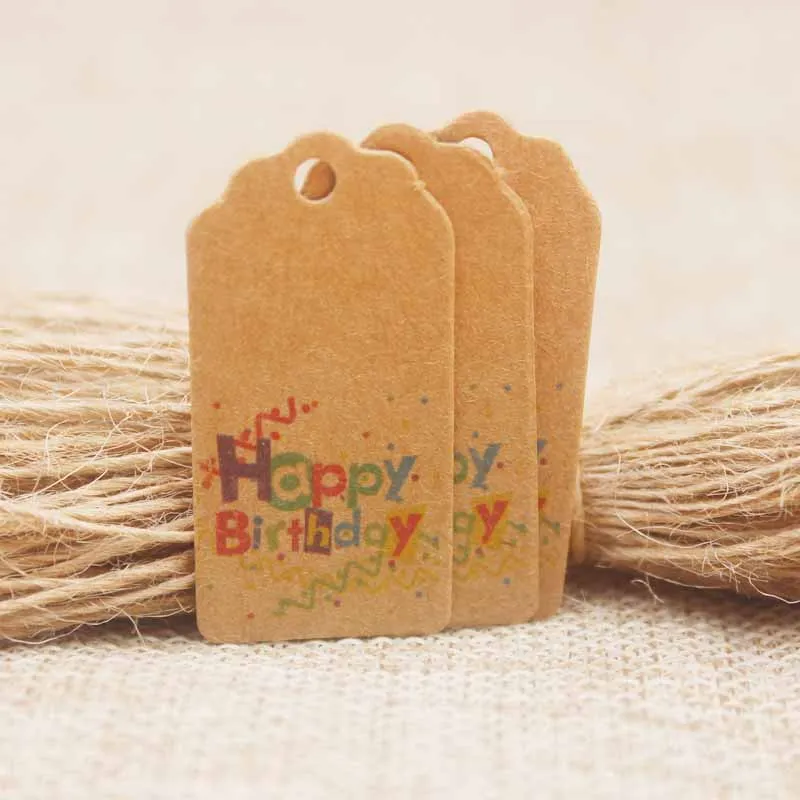 2x4cm50 tag 50string 50 тегов, 50 струн, белый/коричневый цвет, 2x4 см, гребешок, тег, маленький, красивый, сделай сам, с Рождеством/счастливой лисой, подходит для подарка, вечерние, печенье - Цвет: 2x4cm50 tag 50string