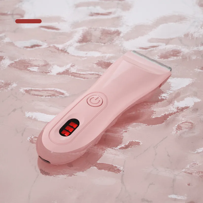 Электрическая детская машинка для стрижки волос USB перезаряжаемая Водонепроницаемая Бесшумная машинка для стрижки волос детский Уход за волосами стрижка домашний инструмент T40055 - Цвет: Pink