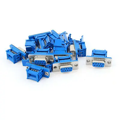 

10pcs D-SUB DB9 9 Pin Female IDC Crimp Threaded Connector for Flat Ribbon Cable
