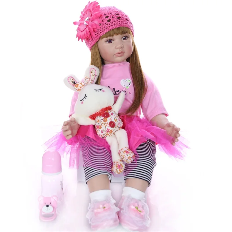 

24 Inch Reborn Baby Doll Girl Reborn Silicone Dolls Realistic Baby Dolls Cute Reborns Toddler Cheap Silicone Babies For Children