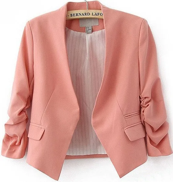 

2018-Style Western Style No Buckle Small Suit Women Suit Long Sleeve Solid Color Puff Sleeve WOMEN'S Dress Suit Coat