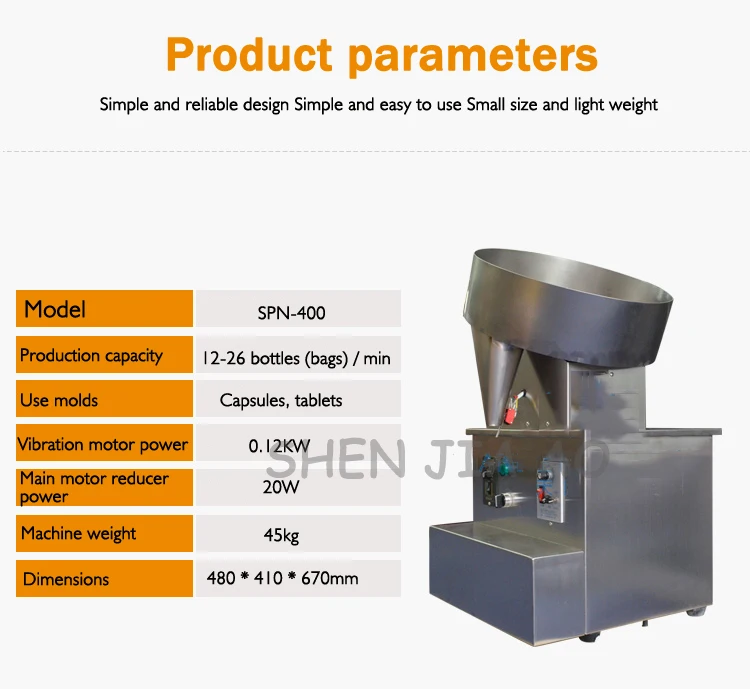 1PC 110/220V Small Semi-automatic Single-disk Capsule Count Machine SPN-400 Tablet Capsule Counter Machine Laboratory Equipment