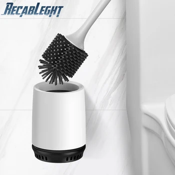 

Toilet Brush Set Cleaner Soft Bristles Toilet Bowl Brush Small Light Easily Cleaned Bathroom Cleaning Tool Wall Mountable/ Floor