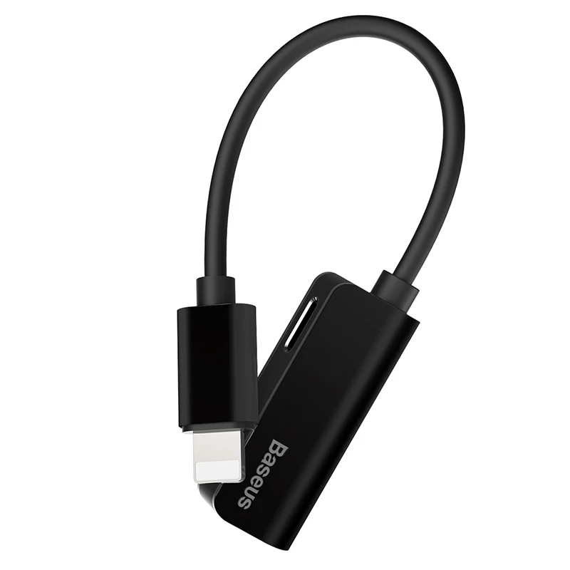 Baseus 2in1 for Lightning Extension Cable for iPhone 8 10 X Charger Splitter Headphone Adapter for iPhone 7 Charging Adapter