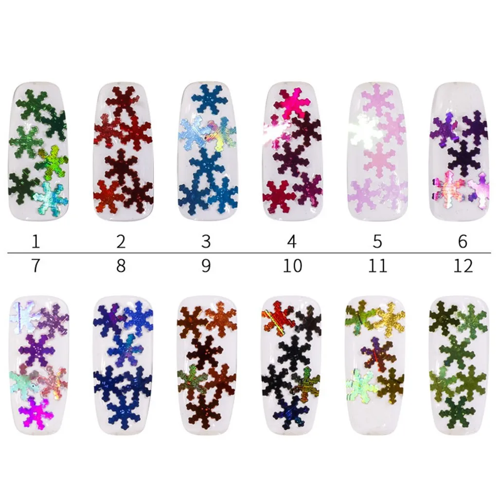 Стикер для дизайна ногтей s 12 шт./компл. Рождественский Декор советы Снежинка ногти блестки под блески для дизайна ногтей Золотой я стикер лак 101