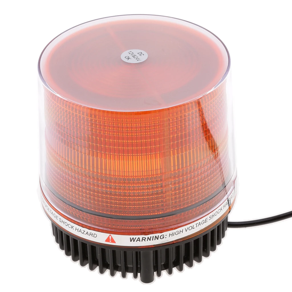 Car Roof Top Front Beacon Strobe Light Emergency Flash Warning Light Lamp Amber Self Contained LED 