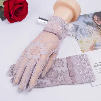 

Lace Summer Sun Short Wrist Gloves Spring Fashion Touch Screen UV Sunscreen Car Driving Gloves Party Women Gloves