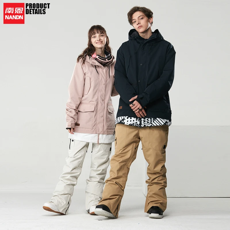 NANDN Ski suit Men womenWaterproof keep warm snowboard