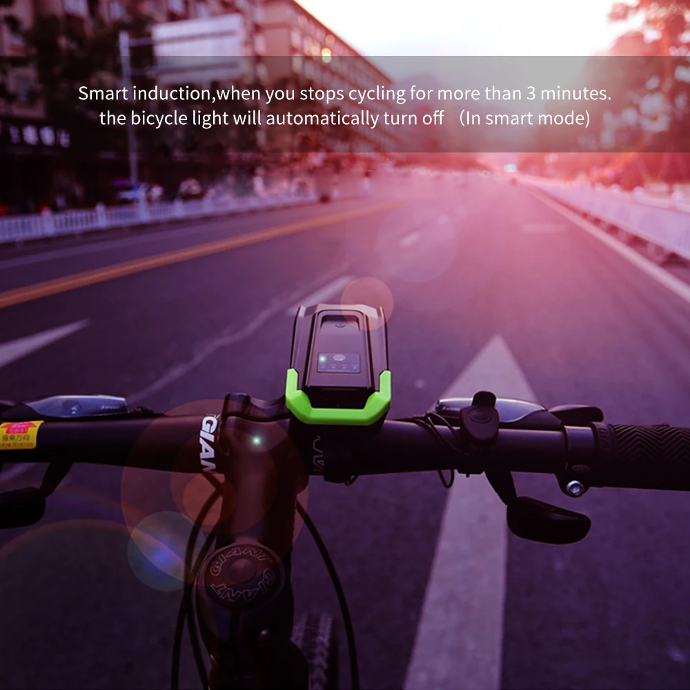 Велосипедный светильник, 4000 мА/ч, USB Перезаряжаемый велосипедный передний фонарь, велосипедный головной светильник, велосипедный светодиодный светильник-вспышка, индукционный велосипедный умный светильник