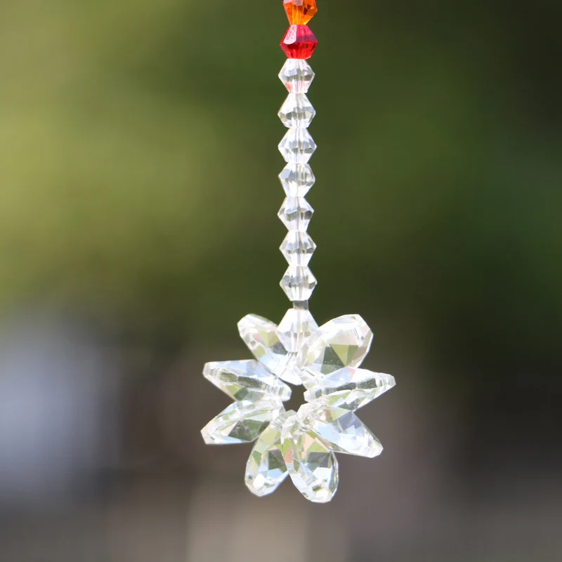 

1PCS Handmade Crystal Octagon Beads Starburst Hanging Suncatcher Pendant Rainbow Maker Garden Home Decor