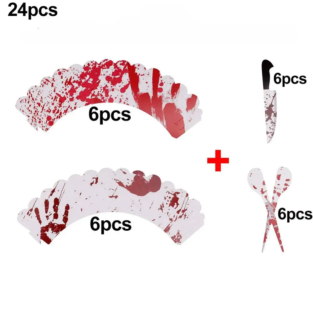 24/48 шт. Хэллоуин украшения для кексов кекс обертка для кексов для ношения с обувью, лайнер формы для маффинов, Человек-паук призрак предметы для вечеринки, сувениры - Цвет: A