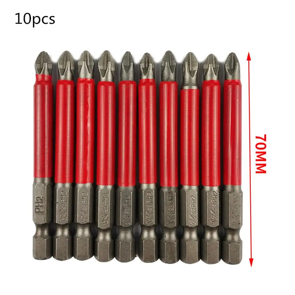 10 шт. Шестигранная головка Phillips с защелкой, противоскользящая отвертка с магнитной одной головкой PH2 50 мм/70 мм/150 мм