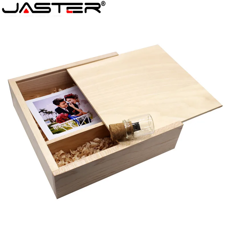 Jaster Drift Garrafa Usb Pen Drive Livre Logotipo Personalizado Caneta Drive Caixa de Madeira Foto Álbum Original Pendrive Fotografia Presentes de Casamento Pen drive USB - Imagem 3