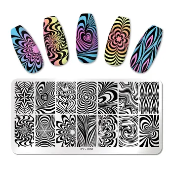 

PICT You Nail Stamping Plates Geometry Flower Pictures Nail Art Plate Stencil Stainless Steel Nail Design Template
