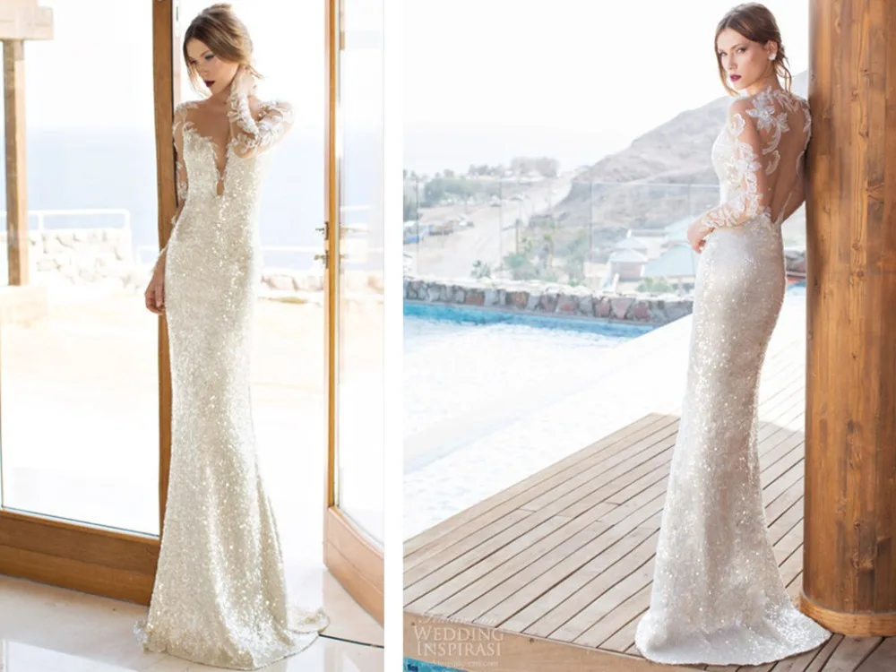 Scoop Lange Mouwen Backless Schede Floor-Length Kant Applicaties Kralen 2018 Bruiden Lovertjes Vestido Moeder Van De Bruid Jurken Scoop Lange Mouwen Backless Schede Floor-Length Kant Applicaties Kralen 2018 Bruiden Lovertjes Vestido Moeder Van De Bruid Jurken