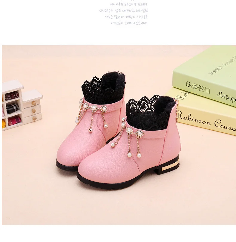 Girls Snow Boots Fashion Winter Autumn Children's Shoes For girls Toddler Kids Warm Princess Mar Boot Baby Girl Shoes