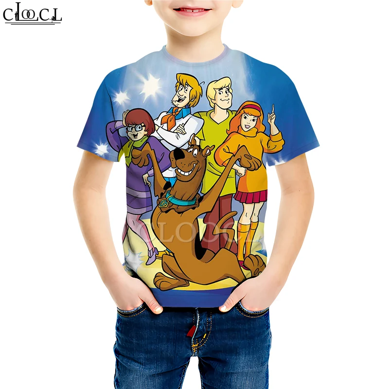 Kids T shirt 4 Футболки для всей семьи с героями мультфильма «Скуби-Ду» классические футболки с 3D принтом в стиле аниме «Собака» для мальчиков и девочек, Забавные топы для малышей, повседневные пуловеры для детей - Цвет: Kids T shirt 4