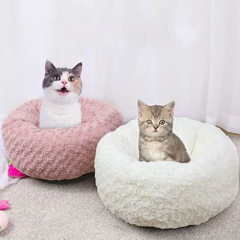 

100cm Dog Nest Winter Soft Warm Thickening Warm Cat Bed Round Plush Sleeping Cat Bed Pet Supplies Large Size