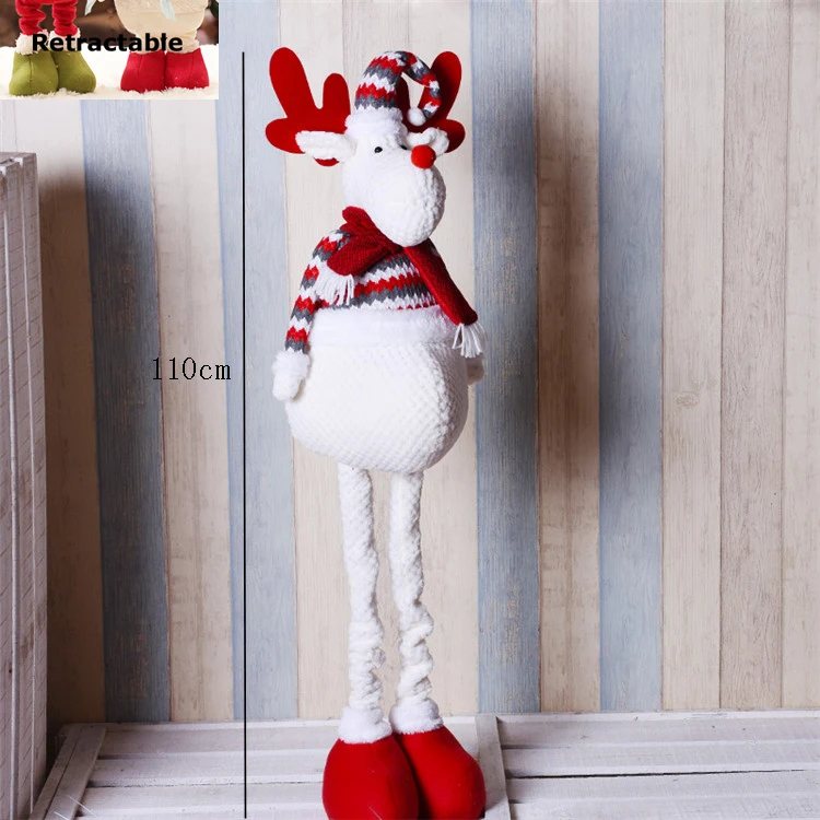 Выдвижные красные фигурки Санта Клаус снеговик лося куклы Рождественские украшения для дома Рождественский фестиваль свадебный подарок игрушки натальный Декор - Цвет: elk 251