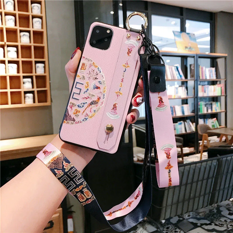 Чехол-держатель для телефона для iPhone 11 Pro XR XS MAX чехол для iPhone X 7 8 6 6s plus задняя крышка кольцо цветок ремешок тренд - Цвет: pattern 3