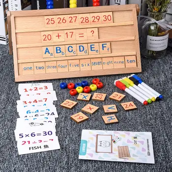 

Wooden English Letters Number Puzzles Smooth Surface Math Board Toys Learning Painting Board Education Kids Toy