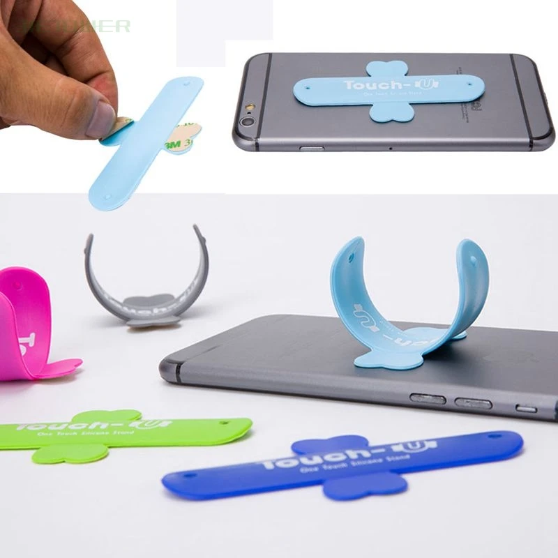 500pcs/lot Mini Touch U Silicone Phone Holder,Suntaiho One Touch U Shape Silicone Stand Holder Back Sticker for Smartphones PC