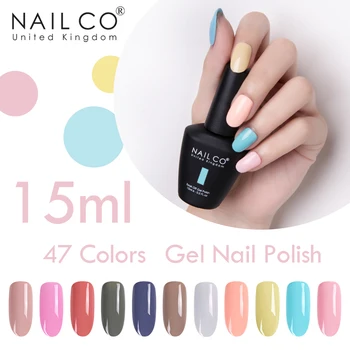 

NAILCO New Arrival Amusing 47Color Primer Gel Varnish Soak Off UV LED Gel Nail Polish Esmalte Base Coat Top Gel Varnishes Polish