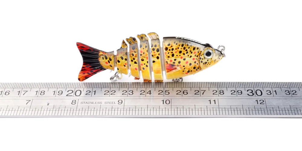 9cm11g Классическая пластиковая приманка, 6 секций, 5 цветов, наживка для рыбы, пресноводный бас, подходит для всех бионических приманок Hs003