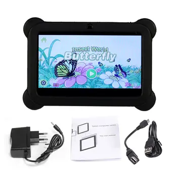 

Q88 7 inch Children Tablet 512MB+4GB A33 Quad Core Dual Camera 1024*600 Android 4.4 Tablet PC With Silicone Cover