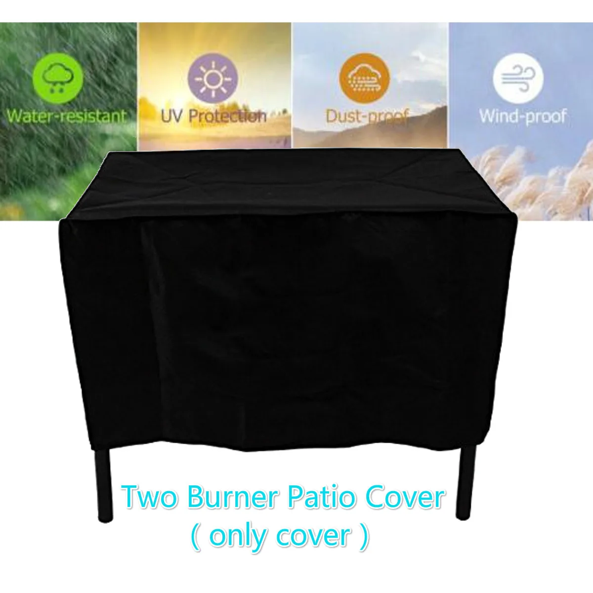 Black Waterproof BBQ Cover Heavy Duty BBQ Accessories Grill Cover Rain barbecue Anti UV Dustproof Rain Gas Charcoal Electric Bar