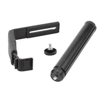 

Microphone Stand L Bracket Camera Grip with 2 Hot Shoe Mounts for Zhiyun Smooth Q/3/Dji Osmo/Rode Videomicro