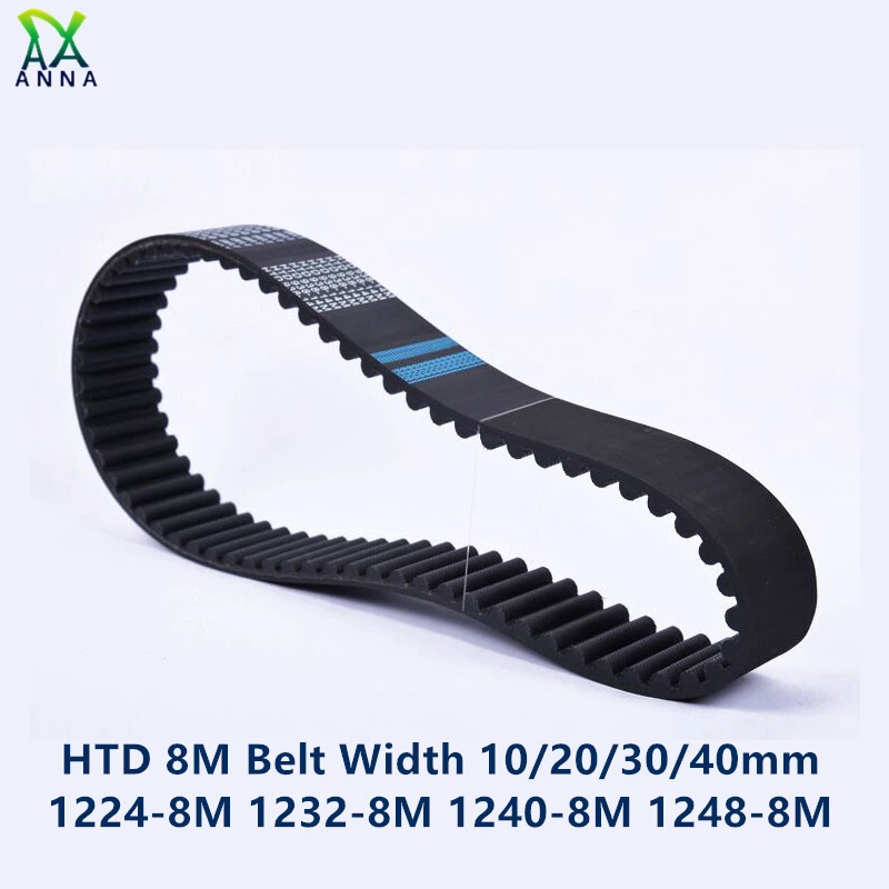 HTD 8M synchronous Timing belt C=1224/1232/1240/1248 width 20/30/40mm