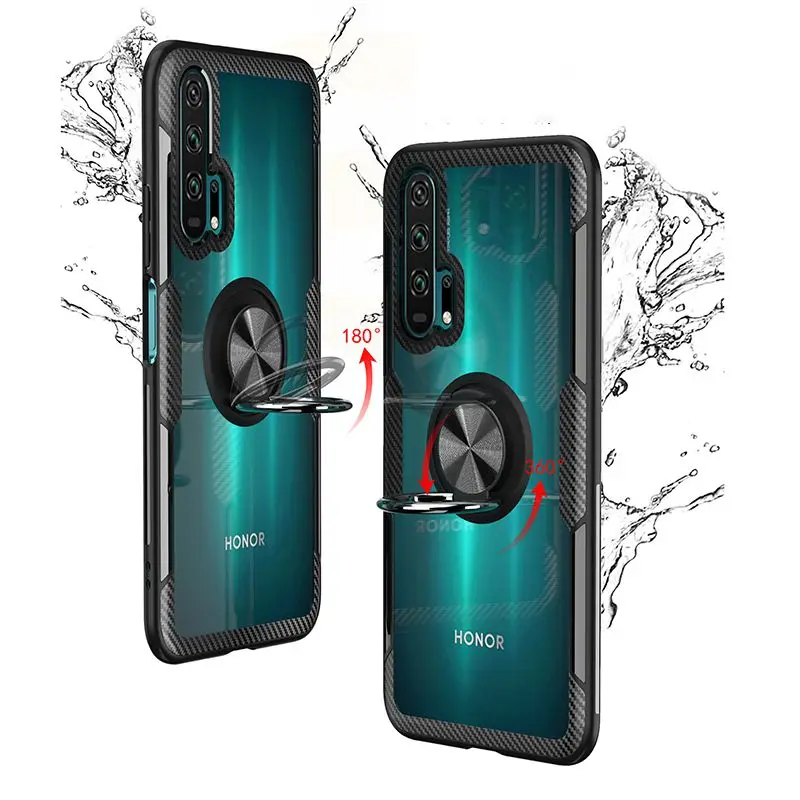 Чехол для huawei honor 20, чехол для honor 20 Pro с магнитной опорой, кольцевой чехол для honor 10, 10 lite, honor play, прозрачный чехол