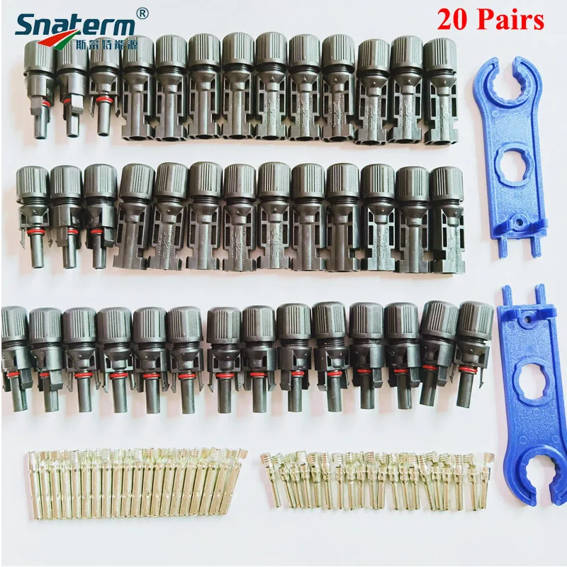 10/20 Pairs of Male / Female Solar Panel Cable Connectors Waterproof Seal Ring Connector Y /T Branch Parallel for system | Обустройство