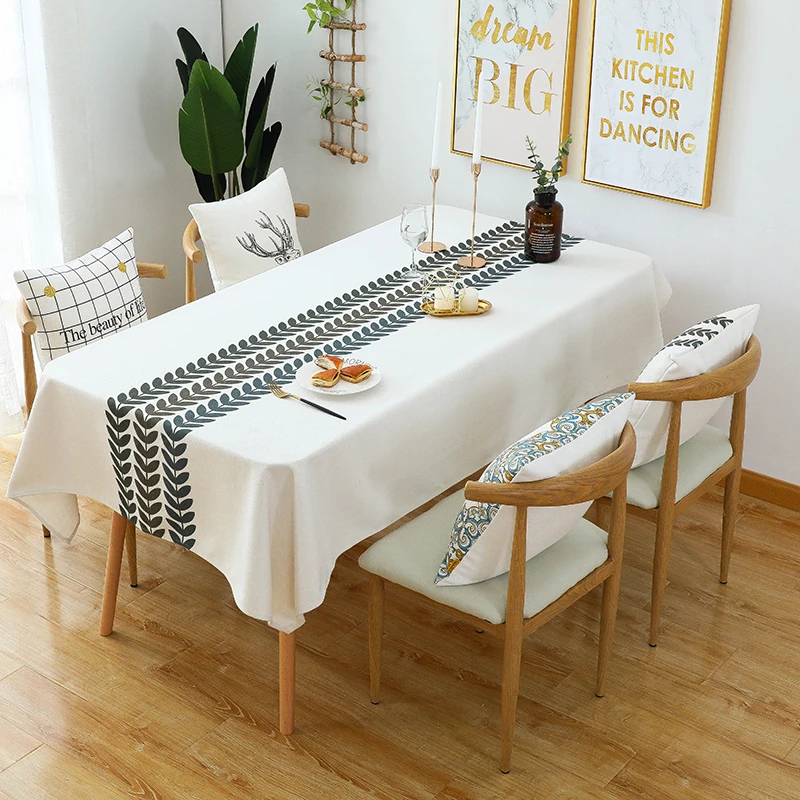 Современная водостойкая скатерть из хлопка и льна чехол для стола макраме