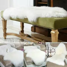 Мягкий теплый ворсистый, пушистый коврик из искусственной шерсти прямоугольной формы для спальни гостиной Противоскользящий коврик, напольный ковер Рождественский подарок