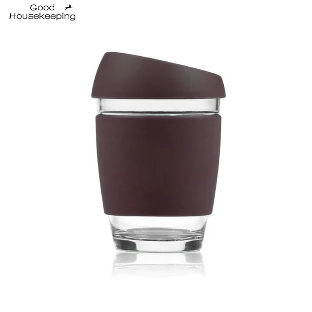 Custom Reusable Glass Travel Mug w/ Cork Sleeve - 12 oz.