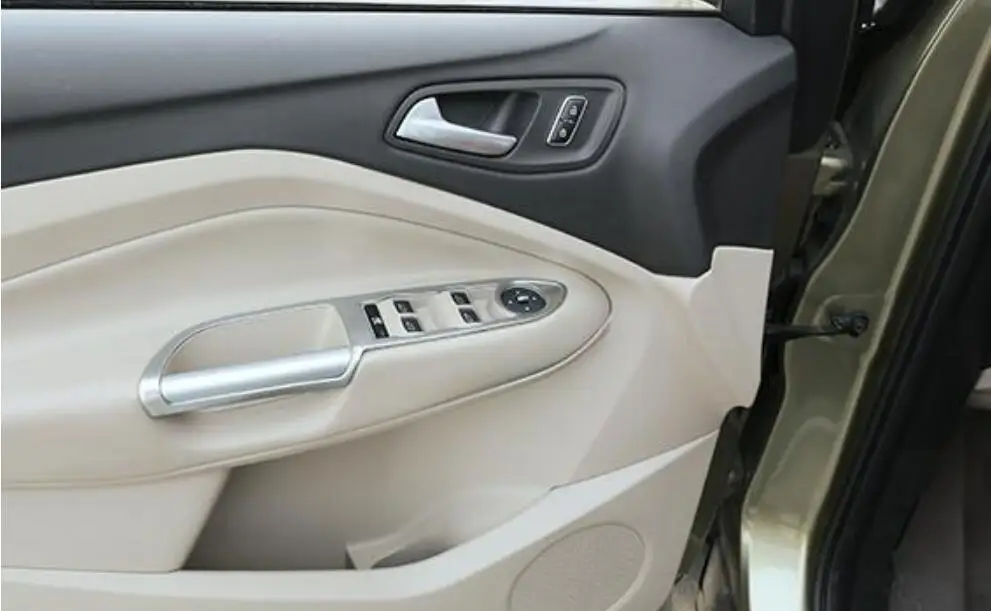Для Ford Escape Kuga 2013 хромированная Внутренняя дверь, окно, кнопка включения, панель, накладка, рамка, Молдинг
